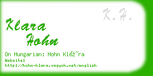 klara hohn business card